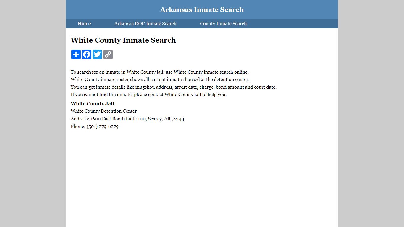 White County Inmate Search